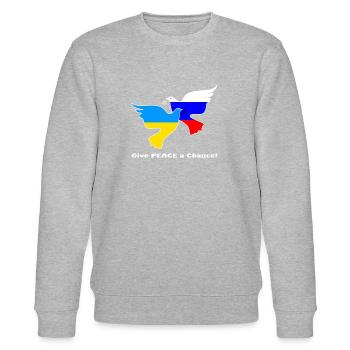 Peace - Stanley/Stella CHANGER Unisex Organic Sweatshirt - heather grey - Front - Nik (191cm) & Marisol (170cm)