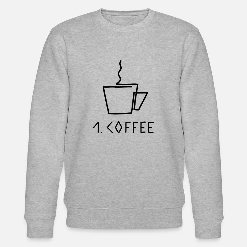 First Coffee Kaffee erst - Stanley/Stella Unisex Bio-Sweatshirt CHANGER  - Grau meliert