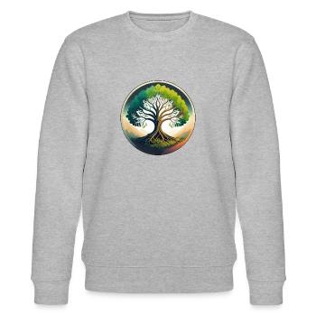 arbre de vie - Sweat bio CHANGER Stanley/Stella Unisexe - gris chiné - Devant - Nik (191cm) & Marisol (170cm)