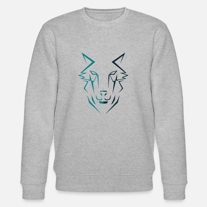 gravity wolves head - Stanley/Stella Unisex Bio-Sweatshirt CHANGER - Grau meliert