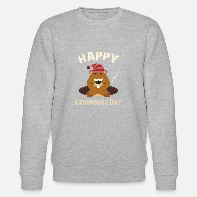 Happy Groundhog Day - Stanley/Stella Unisex Bio-Sweatshirt CHANGER  - Grau meliert