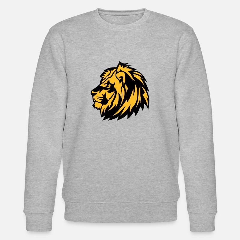 wild lion animals 1 0 - Stanley/Stella CHANGER Unisex Organic Sweatshirt - heather grey