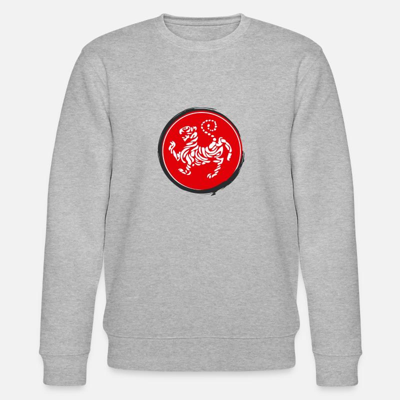 Logo mit Karate Tiger - Stanley/Stella Unisex Bio-Sweatshirt CHANGER - Grau meliert