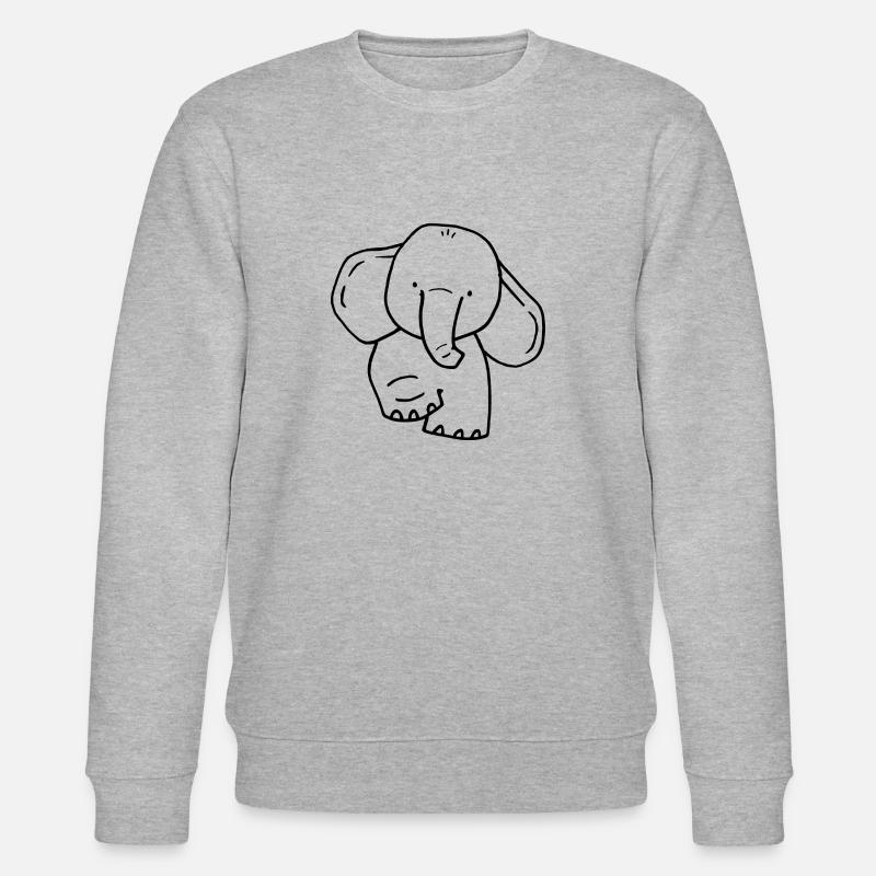 éléphant mignon - Sweat bio CHANGER Stanley/Stella Unisexe - gris chiné