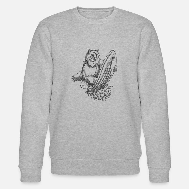Surfender Bär - Stanley/Stella Unisex Bio-Sweatshirt CHANGER  - Grau meliert