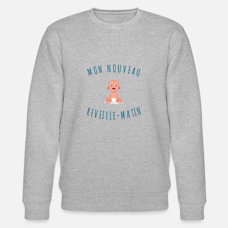 Mon nouveau réveille matin - Sweat bio CHANGER Stanley/Stella Unisexe - gris chiné