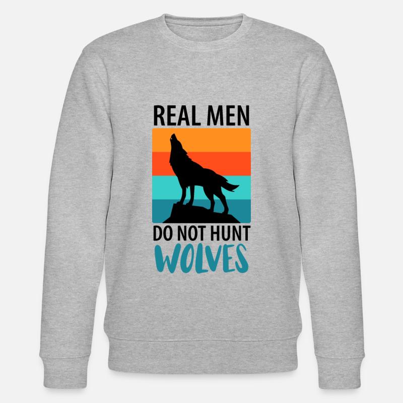 Wolf Wölfe Wolfsrudel - Stanley/Stella Unisex Bio-Sweatshirt CHANGER  - Grau meliert