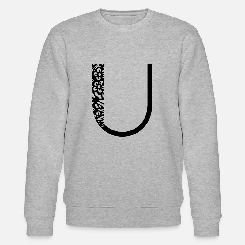 Buchstabe U - Stanley/Stella Unisex Bio-Sweatshirt CHANGER  - Grau meliert
