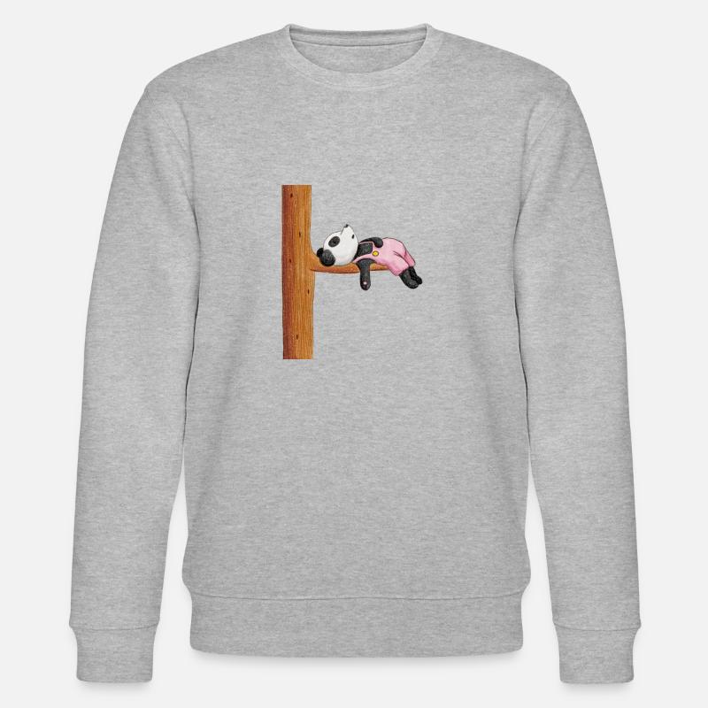 Panda müde - Stanley/Stella Unisex Bio-Sweatshirt CHANGER  - Grau meliert