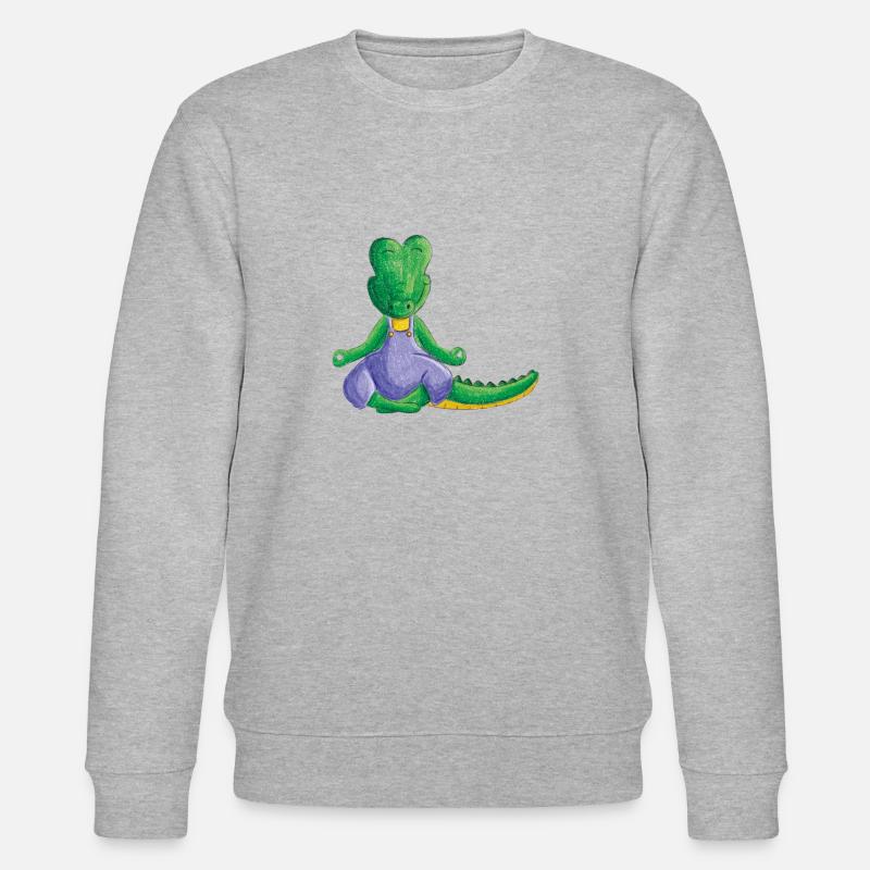 Crocodile méditant - Sweat bio CHANGER Stanley/Stella Unisexe - gris chiné