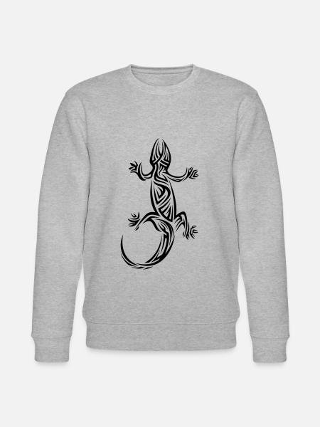 Gecko Tribal Tattoo - Stanley/Stella CHANGER Unisex Organic Sweatshirt - heather grey