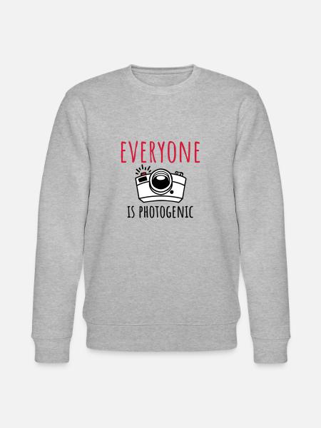 Jeder ist fotogen - cooles Fotografie Design - Stanley/Stella Unisex Bio-Sweatshirt CHANGER - Grau meliert
