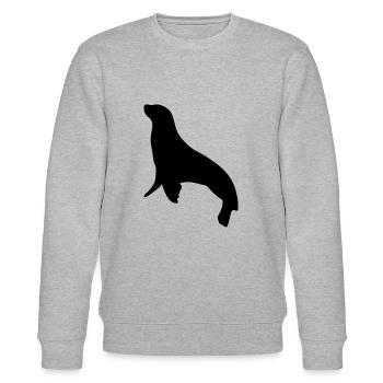 see robbe animal - Stanley/Stella CHANGER Unisex Organic Sweatshirt - heather grey - Front - Nik (191cm) & Marisol (170cm)