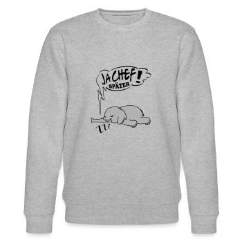Ja Chef später Elefant Ingnorant Nein Nö Chef - Stanley/Stella Unisex Bio-Sweatshirt CHANGER  - Grau meliert - Vorne - Nik (191cm) & Marisol (170cm)