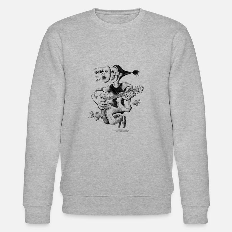 Badass Guitar Player Design - Stanley/Stella Unisex Bio-Sweatshirt CHANGER  - Grau meliert