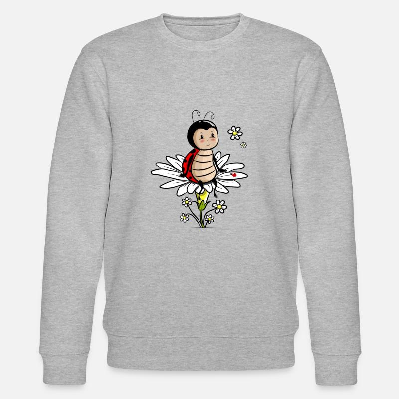 Marienkaefer auf Blume - Stanley/Stella Unisex Bio-Sweatshirt CHANGER  - Grau meliert