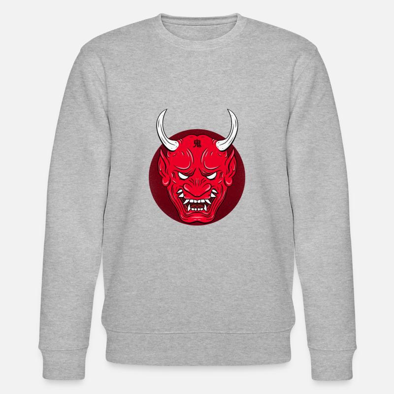Oni, der japanische Dämon - Stanley/Stella Unisex Bio-Sweatshirt CHANGER - Grau meliert