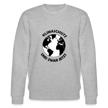 Klimaschutz und zwar jetzt erde - Stanley/Stella Unisex Bio-Sweatshirt CHANGER  - Grau meliert - Vorne - Nik (191cm) & Marisol (170cm)