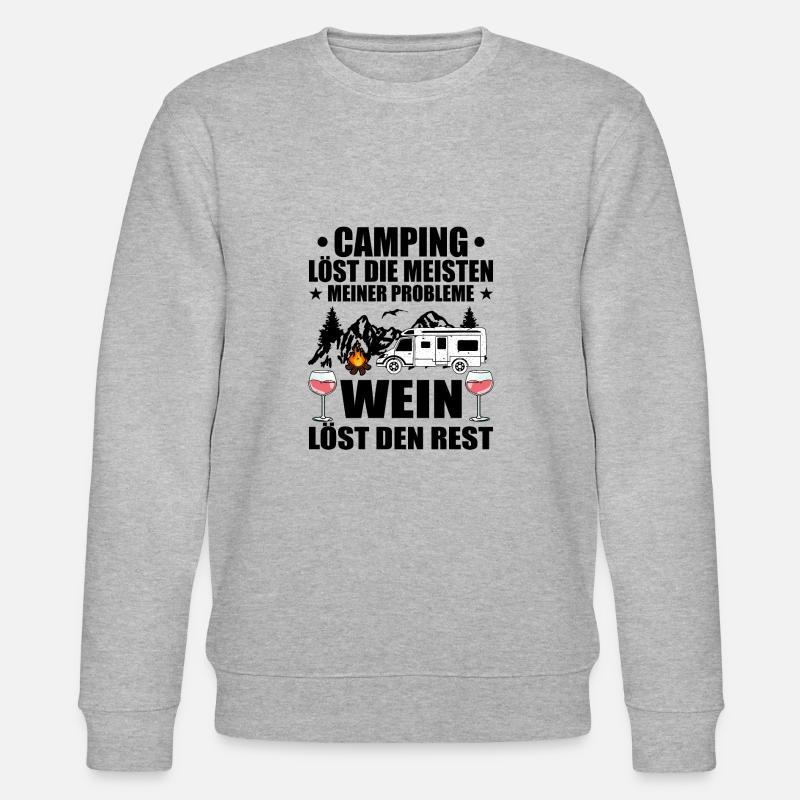 Camping und Wein - Stanley/Stella Unisex Bio-Sweatshirt CHANGER  - Grau meliert