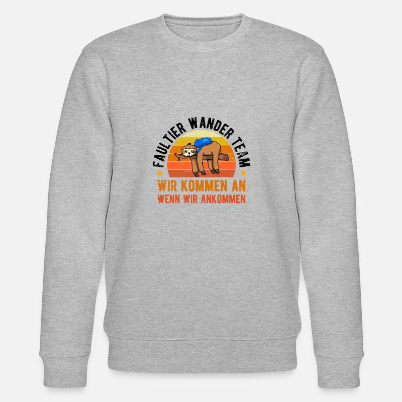Sloth Hiking Team - Stanley/Stella Unisex Bio-Sweatshirt CHANGER  - Grau meliert