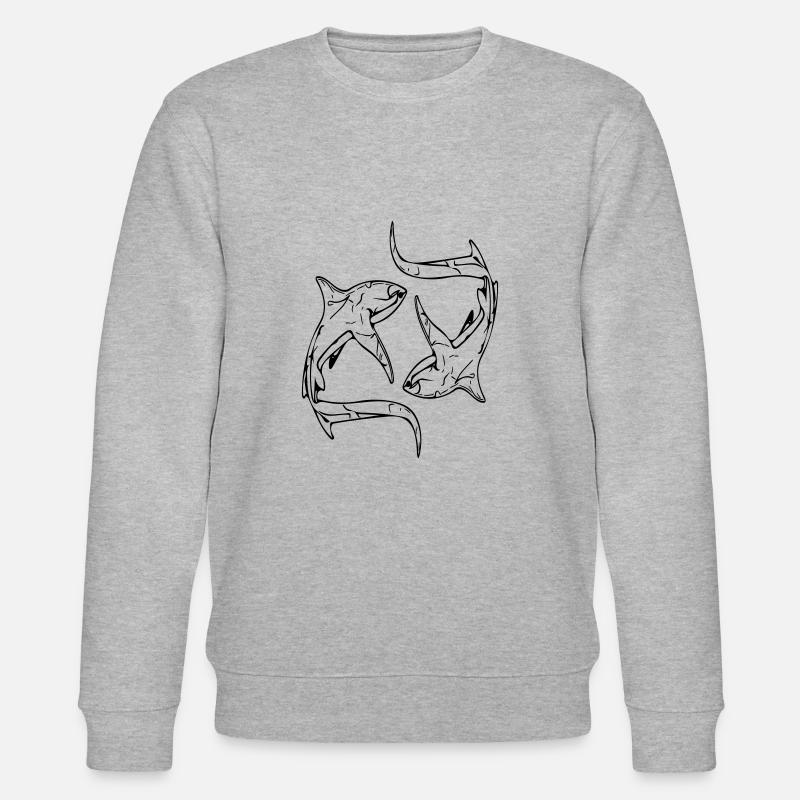 Requins renards élégants en cercle - Sweat bio CHANGER Stanley/Stella Unisexe - gris chiné