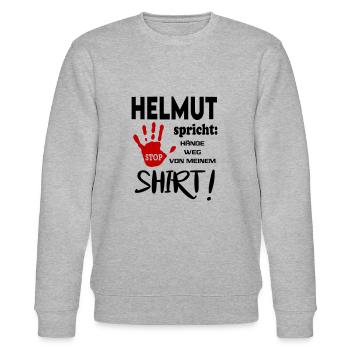 Name Namenstag Geschenkidee HELMUT - Stanley/Stella Unisex Bio-Sweatshirt CHANGER  - Grau meliert - Vorne - Nik (191cm) & Marisol (170cm)