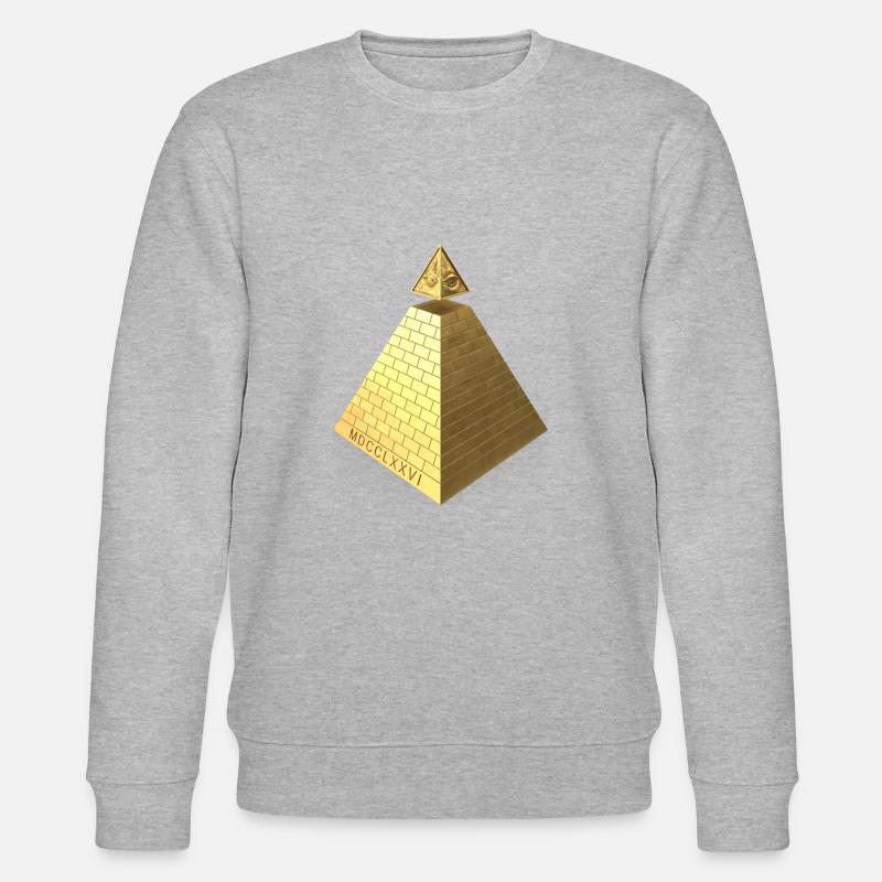 Illuminati Pyramid Gold 3D - Stanley/Stella Unisex Bio-Sweatshirt CHANGER  - Grau meliert
