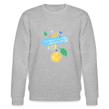 quand la vie vous donne du citron faire de la limonade - Sweat bio CHANGER Stanley/Stella Unisexe - gris chiné - Devant - Nik (191cm) & Marisol (170cm)