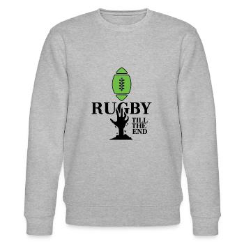 rugby rugbyspieler rugbysaison - Stanley/Stella Unisex Bio-Sweatshirt CHANGER  - Grau meliert - Vorne - Nik (191cm) & Marisol (170cm)