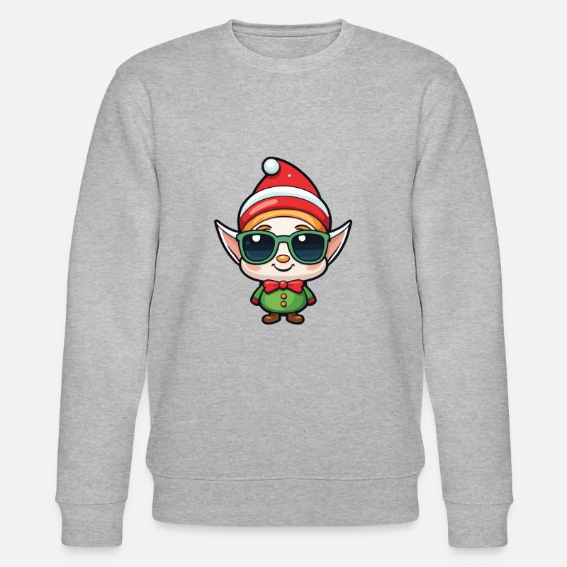 Dessin de Noël elfe - Sweat bio CHANGER Stanley/Stella Unisexe - gris chiné