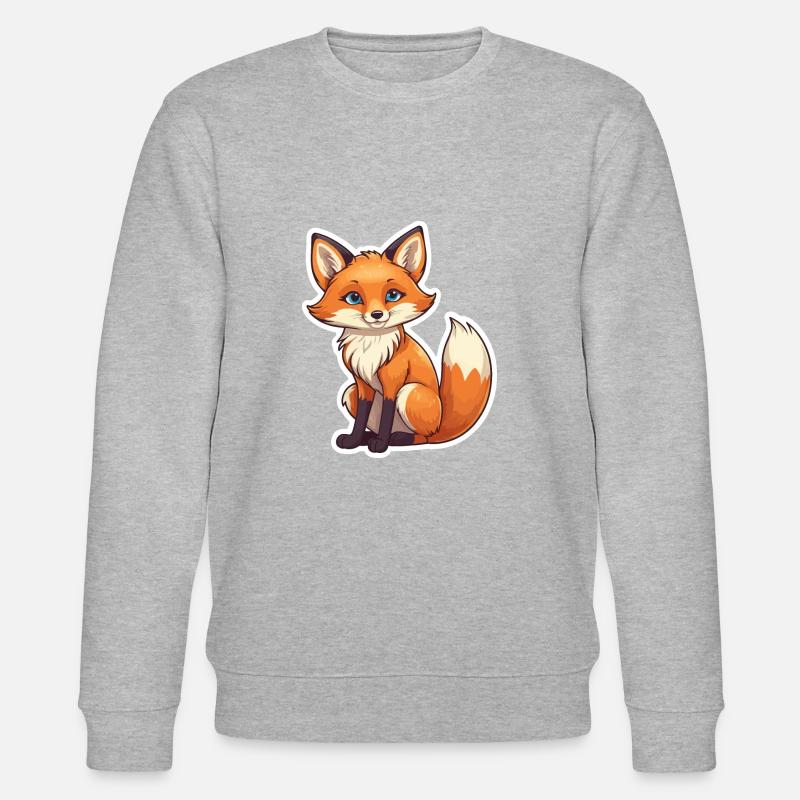 Illustration de renard - Sweat bio CHANGER Stanley/Stella Unisexe - gris chiné