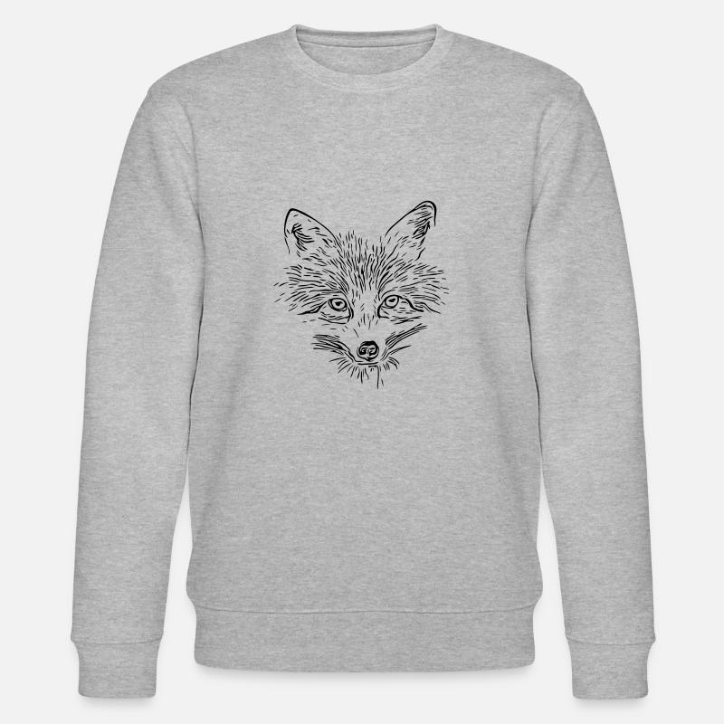 Fuchs Gesicht - Fox Face - Stanley/Stella Unisex Bio-Sweatshirt CHANGER  - Grau meliert