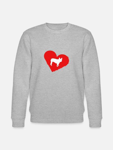 Frenchie, Bully, French Bulldog, Gift - Stanley/Stella CHANGER Unisex Organic Sweatshirt - heather grey