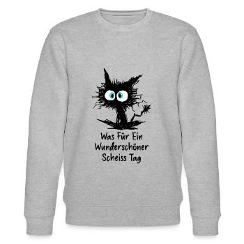 Was Für Ein Wunderschöner Scheißtag - Stanley/Stella Unisex Bio-Sweatshirt CHANGER  - Grau meliert - Vorne - Nik (191cm) & Marisol (170cm)