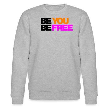 Typo Be You Be Free Diversity 3C - Stanley/Stella Unisex Bio-Sweatshirt CHANGER  - Grau meliert - Vorne - Nik (191cm) & Marisol (170cm)