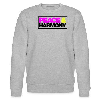 Typo Peace Harmony Contour 3C - Sweat bio CHANGER Stanley/Stella Unisexe - gris chiné - Devant - Nik (191cm) & Marisol (170cm)