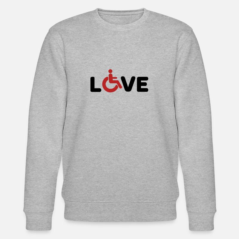 Rollstuhl Love Behindert - Stanley/Stella Unisex Bio-Sweatshirt CHANGER  - Grau meliert