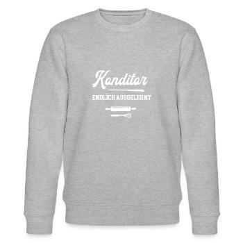 Konditor Endlich Ausgelernt Lehrling Geselle Azubi - Stanley/Stella Unisex Bio-Sweatshirt CHANGER  - Grau meliert - Vorne - Nik (191cm) & Marisol (170cm)
