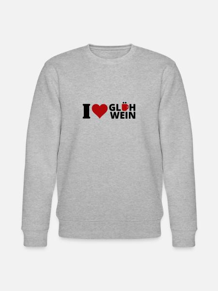 I love Glühwein - Stanley/Stella Unisex Bio-Sweatshirt CHANGER  - Grau meliert