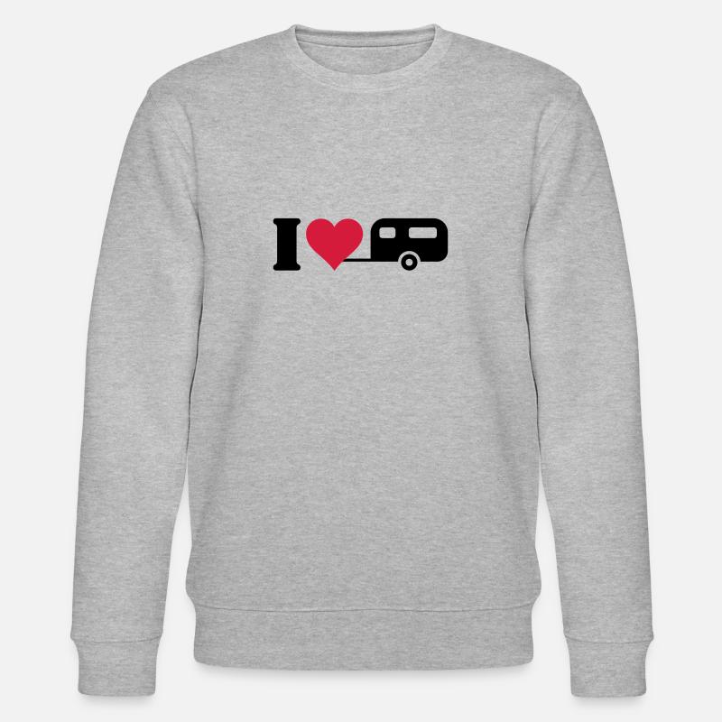I love Camping - Stanley/Stella Unisex Bio-Sweatshirt CHANGER  - Grau meliert