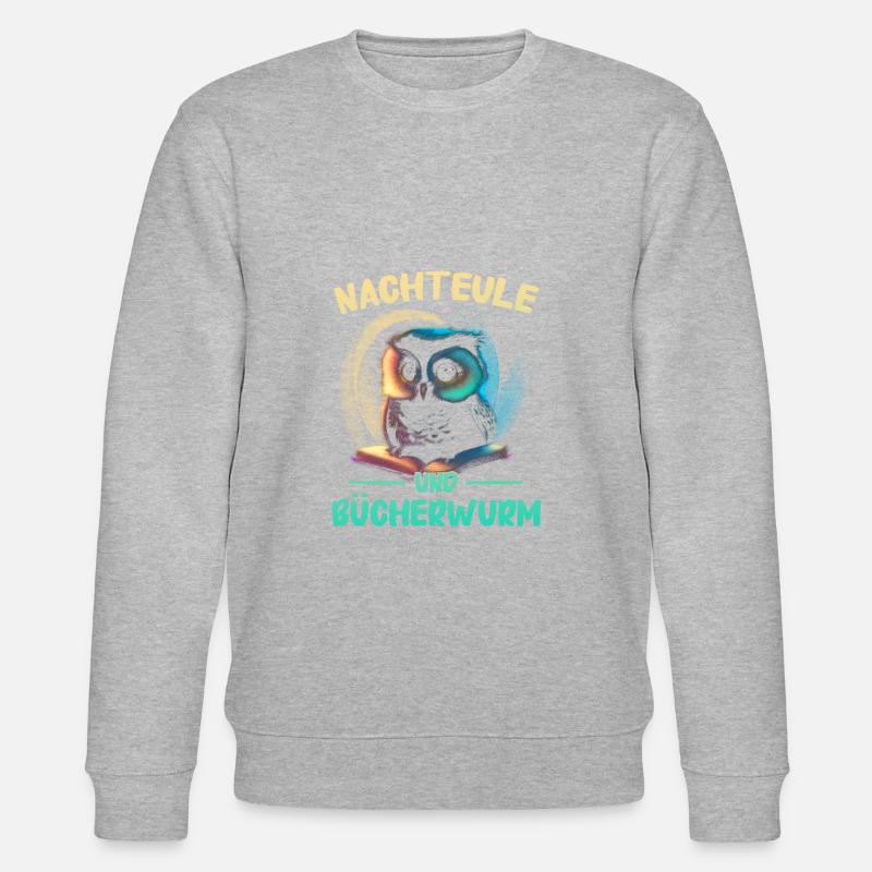 Nachteule Eule Eulen Vogel - Stanley/Stella Unisex Bio-Sweatshirt CHANGER  - Grau meliert