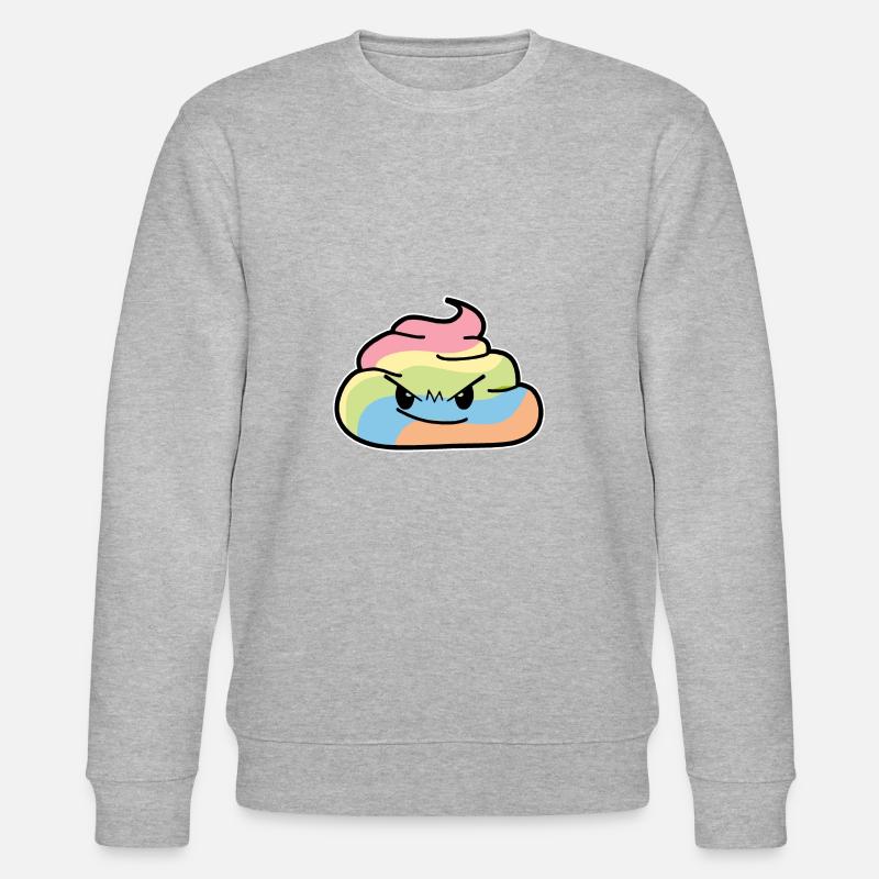 Rainbow Bunch - Caca grincheux - Sweat bio CHANGER Stanley/Stella Unisexe - gris chiné