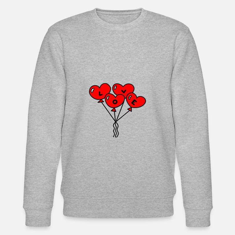 Love Luftballon Liebe - Stanley/Stella Unisex Bio-Sweatshirt CHANGER  - Grau meliert