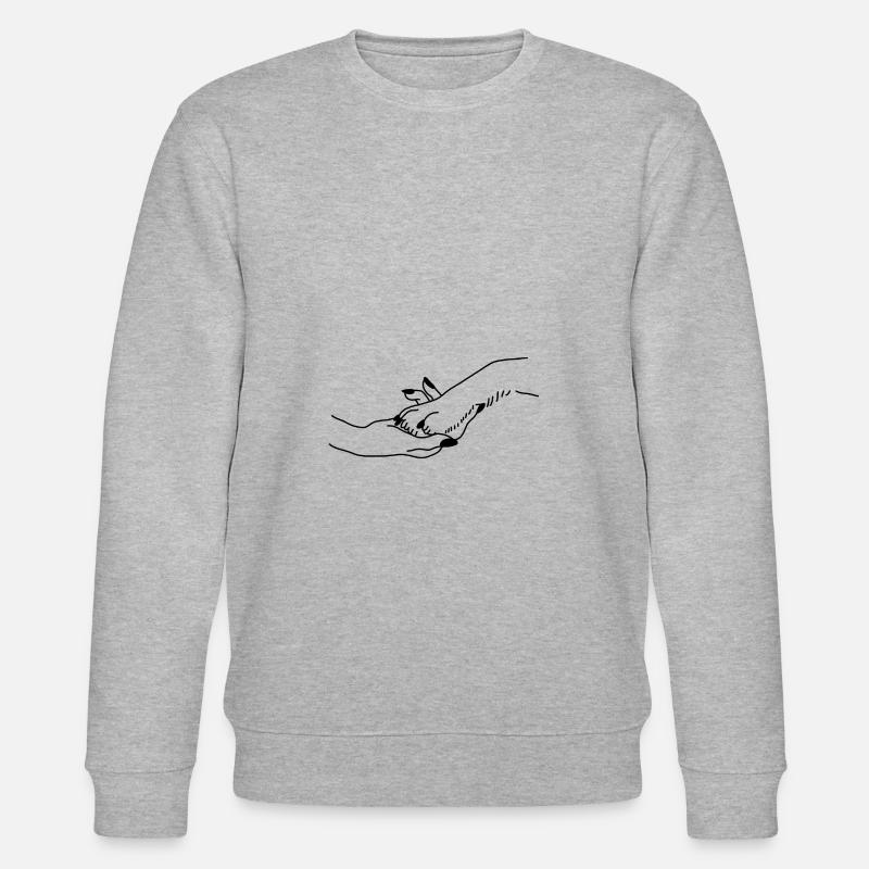 Frau Pfote Hand - Stanley/Stella Unisex Bio-Sweatshirt CHANGER  - Grau meliert