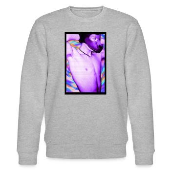 Sei ein Hund, wenn du kein Einhorn sein kannst - Stanley/Stella Unisex Bio-Sweatshirt CHANGER  - Grau meliert - Vorne - Nik (191cm) & Marisol (170cm)