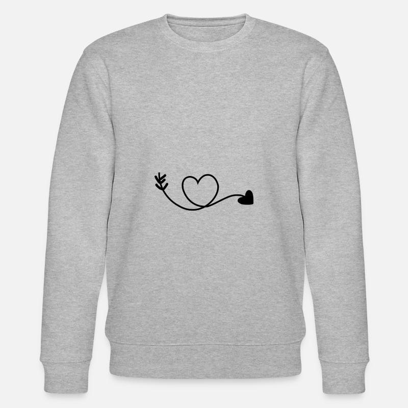 Pfeil Herz Symbol - Stanley/Stella Unisex Bio-Sweatshirt CHANGER  - Grau meliert
