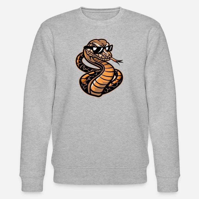 Serpent Cobra Bande dessinée cool - Sweat bio CHANGER Stanley/Stella Unisexe - gris chiné
