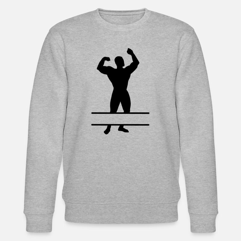 Bodybuilder mit Textraum - Stanley/Stella Unisex Bio-Sweatshirt CHANGER  - Grau meliert