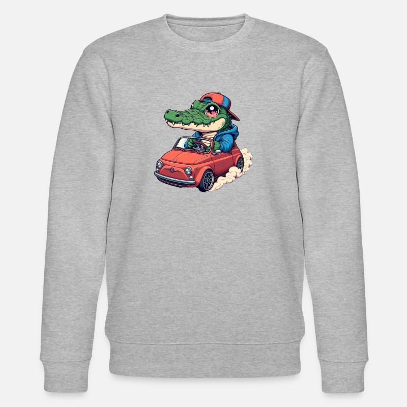 Krokodil-Auto - Stanley/Stella Unisex Bio-Sweatshirt CHANGER  - Grau meliert