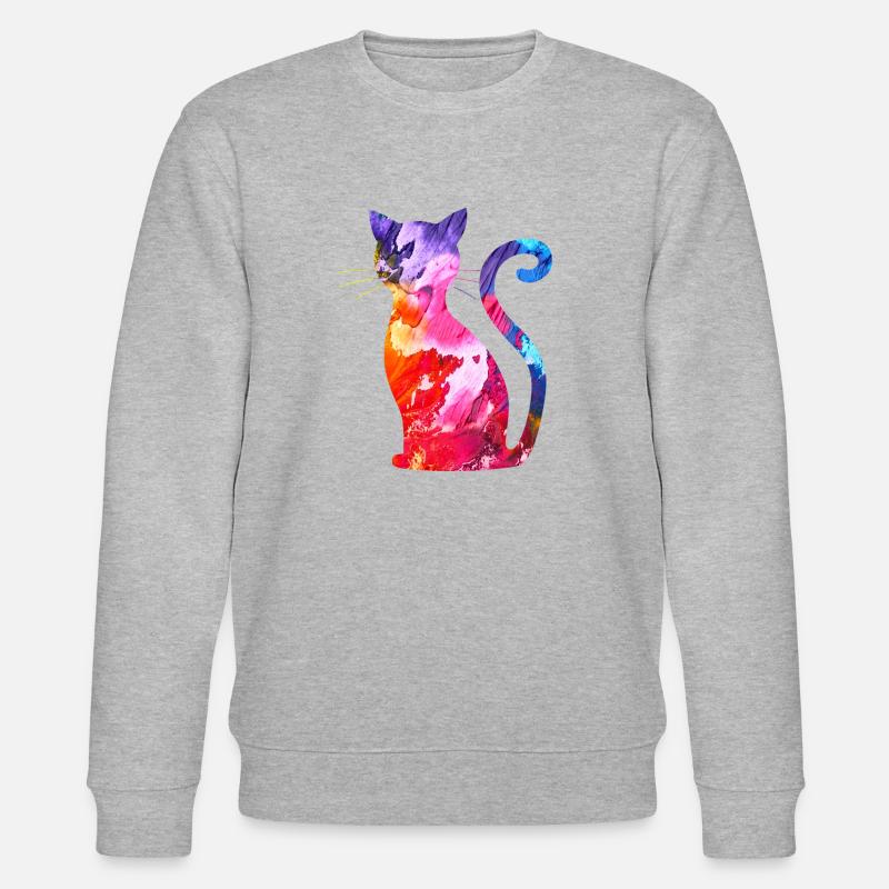 Katze - Stanley/Stella Unisex Bio-Sweatshirt CHANGER  - Grau meliert